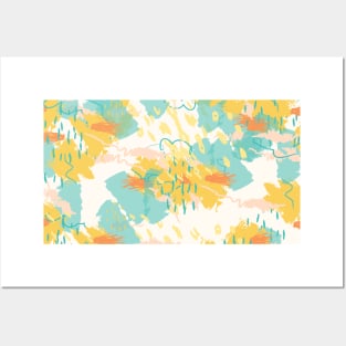 Party Mode On // Abstract Brushstroke Pattern Posters and Art